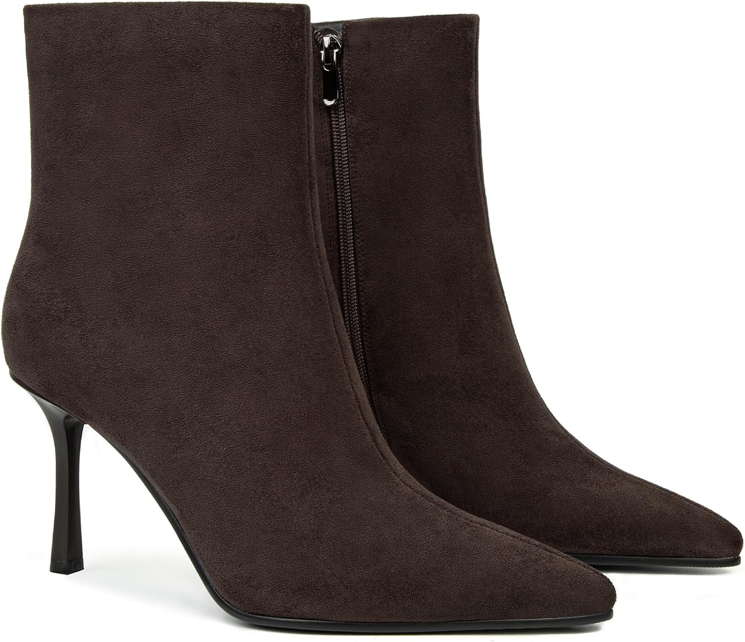 Women's Pointed Toe Ankle Boots Side Zipper Stiletto Booties Fall Casual Dress Boots | Amazon (US)