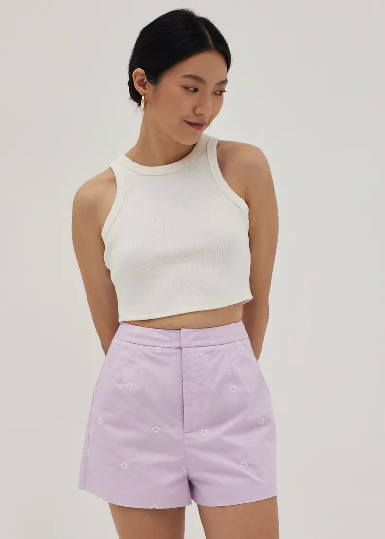 Charli Embroidered A-line Shorts | LOVEBONITO SINGAPORE PTE LTD