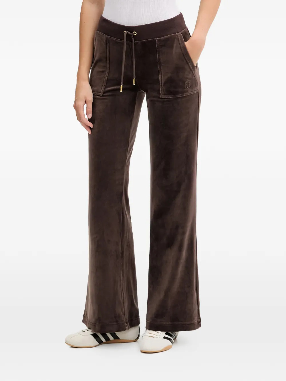 Juicy Couture patch-pockets logo-embroidered track pants - Brown | Farfetch Global