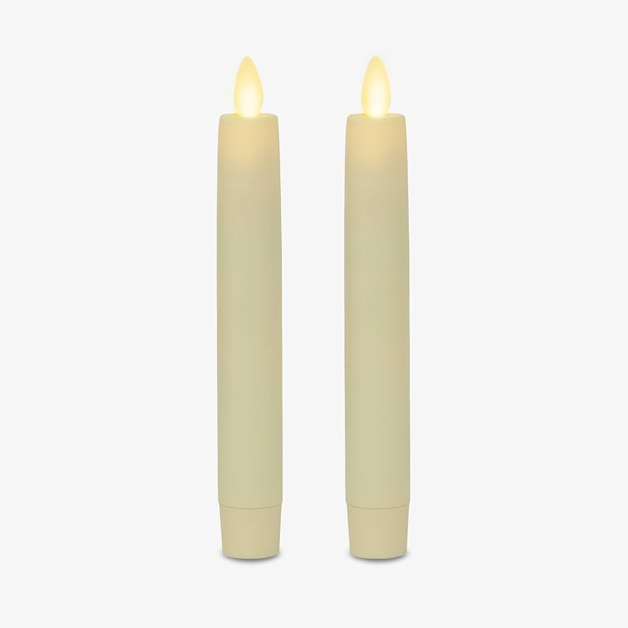 Luminara - Flameless Battery Operated Taper Candle - Ivory - Pack of 2-1x6 inch - LED Flickering ... | Amazon (US)