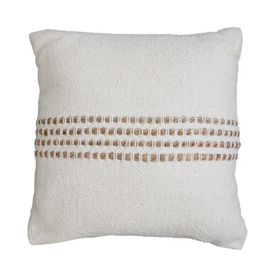 allen + roth  Randy 20-in x 20-in Cream Faux Linen Indoor Decorative Pillow | Lowe's