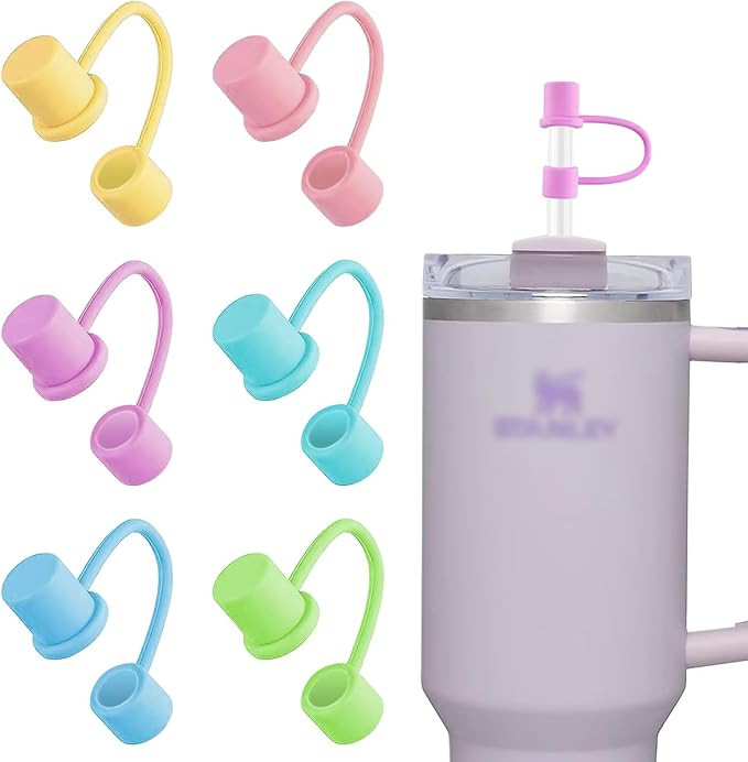 6 Pcs Straw Covers for Stanley 40oz, Reusable Silicone Straw Topper for Stanley &Simple Modern 40... | Amazon (US)