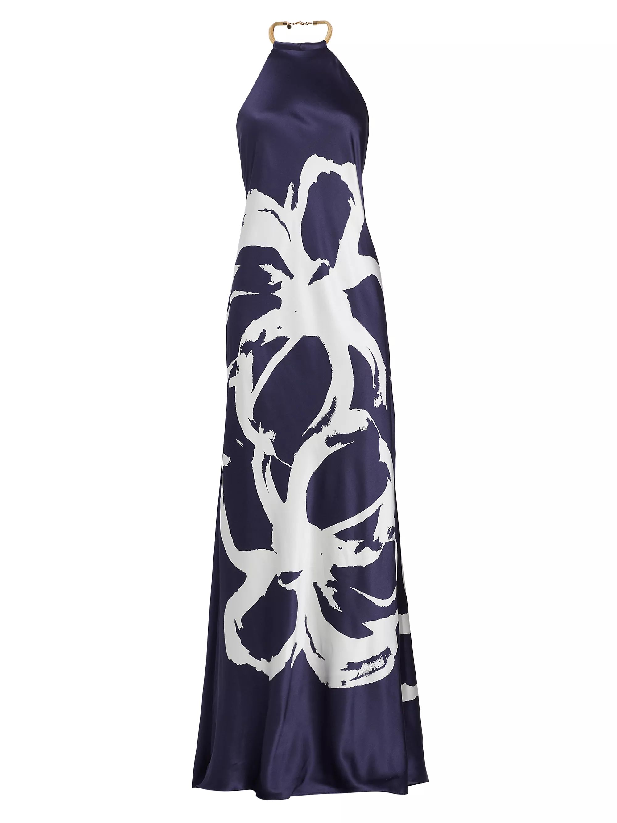 Zeffa Silk Hibiscus Halter Gown | Saks Fifth Avenue