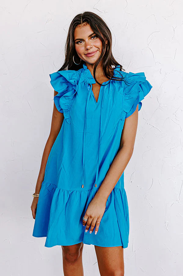 Looking For Peace Shift Dress In Ocean Blue | Impressions Online Boutique