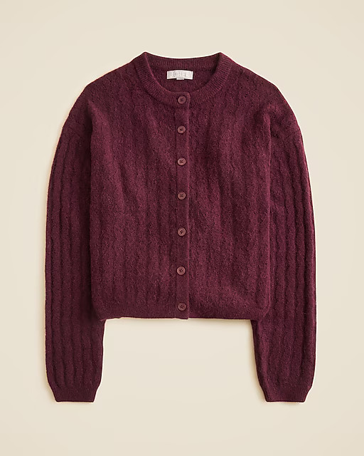 Supersoft pointelle bubble-hem cardigan | J. Crew US