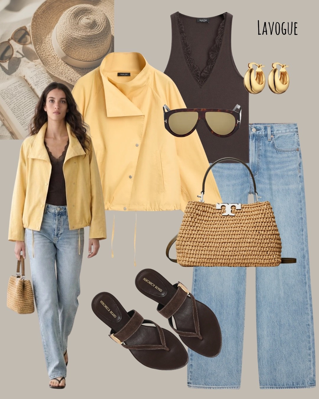☀️🤎 Loving this yellow cotton bomber jacket layered over a brown lace-trim tank with classic denim, woven bag, and comfy brown sandals. An easy outfit formula you'll reach for all season long! 
Shop Below 👇🏼 

#LTKStyleTip #CasualStyle #EverydayOutfit #NeutralStyle #SpringStyle #SummerStyle

#LTKootd #LTKSeasonal