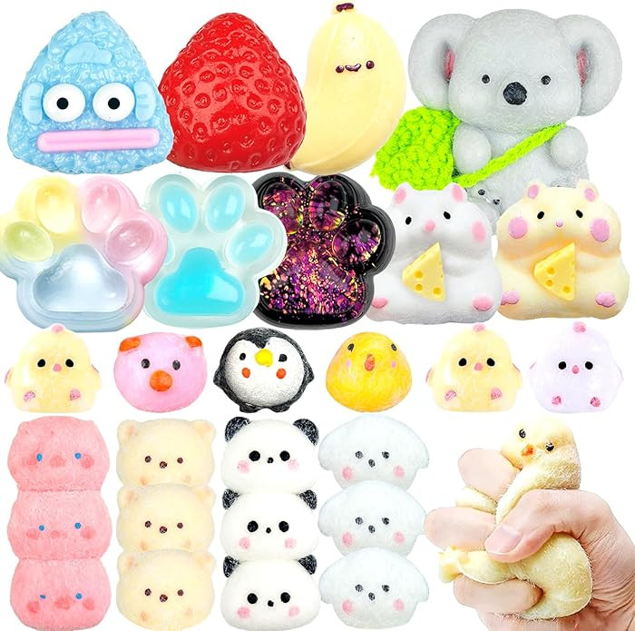 Sezua Squishy Fidget Stress Ball - 20 Pack Taba Squishies Squeeze Sensory with Cat Paw, Fufu Squi... | Amazon (US)