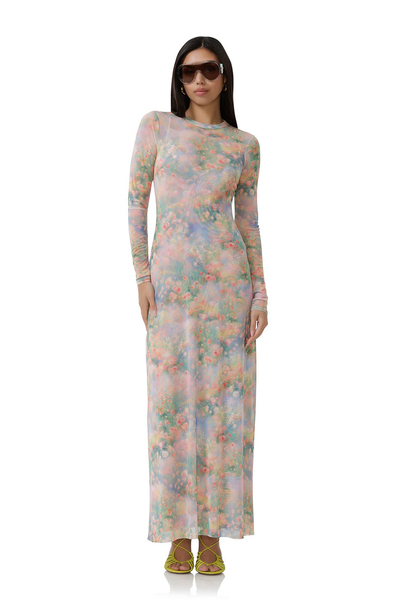 Paola Dress - Fog Field | ShopAFRM