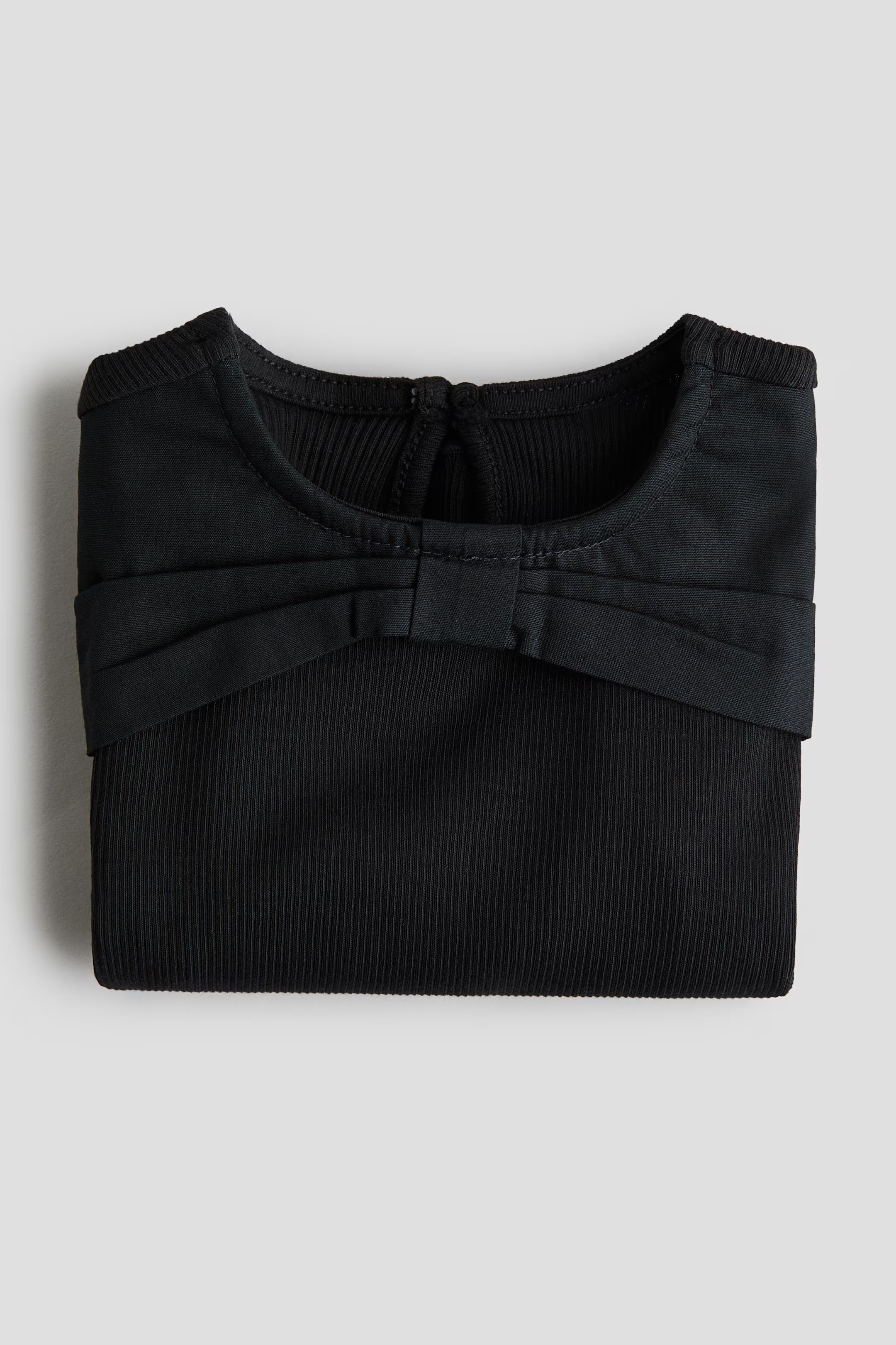 Bow-Detail Jersey Top - Black - Kids | H&M US | H&M (US + CA)