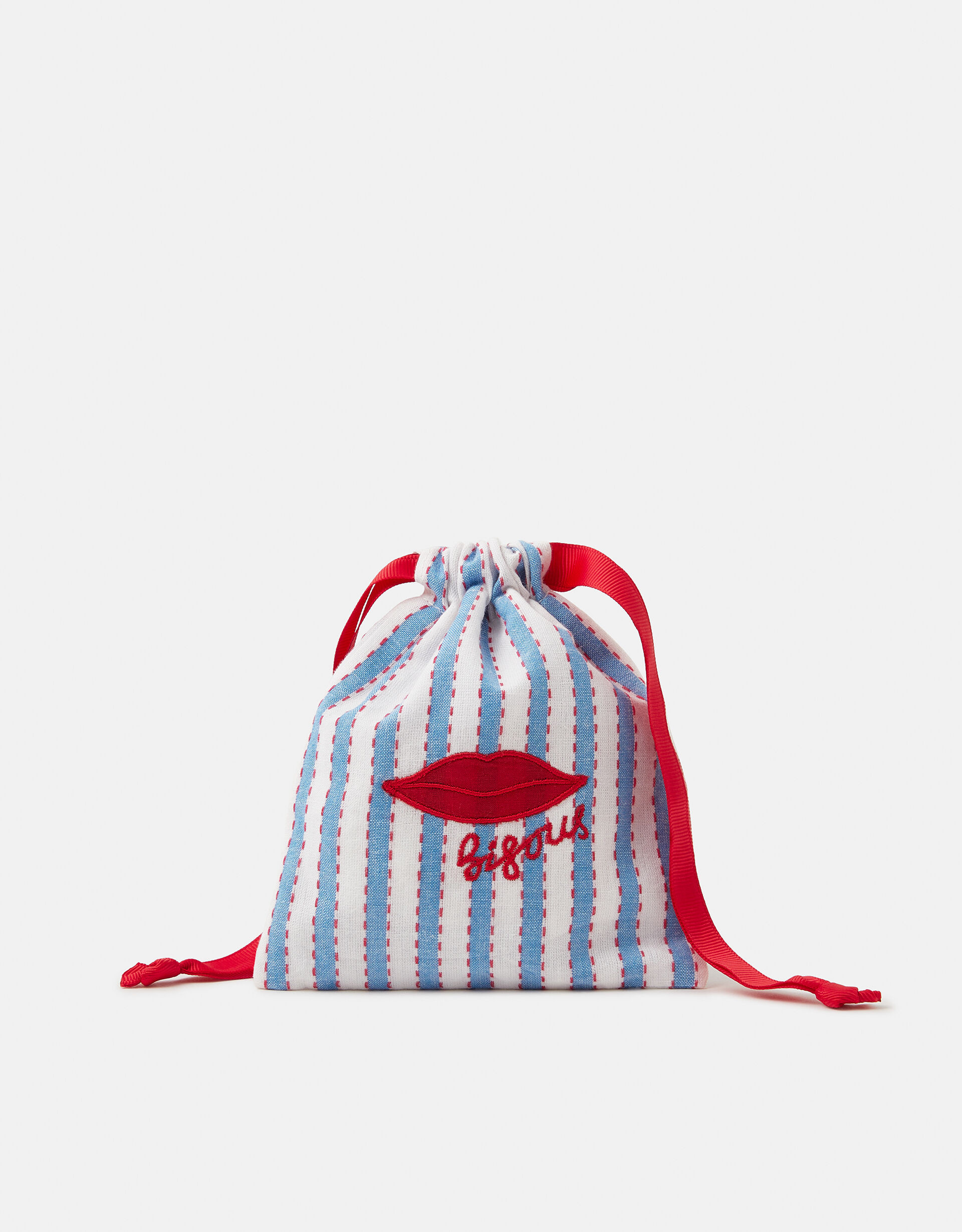 Striped Bisous Drawstring Pouch | Accessorize (Global)