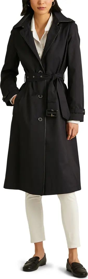 Water Resistant Cotton Blend Trench Coat with Removable Hood | Nordstrom