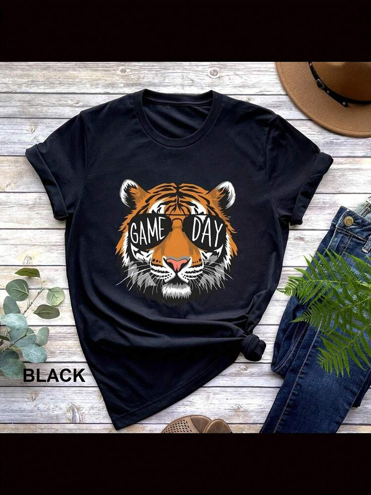 Local-67%Game Day Tigers Mascot Shirt, Football Mom Shirt, Cute Game Day Shirt, Retro Tiger Shirt, Tiger Team Shirt, Tigers Game Day Basketball Shirt-1 | SHEIN