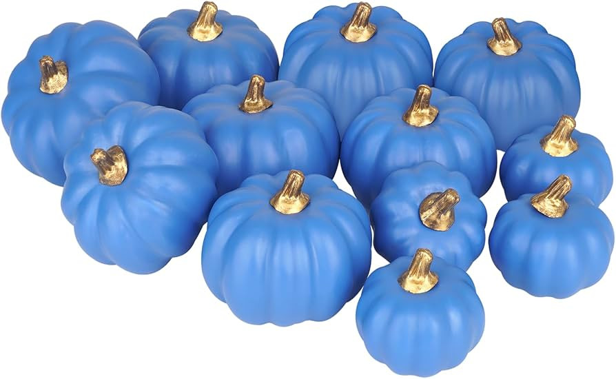Artmag Artificial Pumpkins Bulk 12Pcs Assorted Sizes Harvest Lifelike Pumpkin Fake Foam Pumpkin f... | Amazon (US)