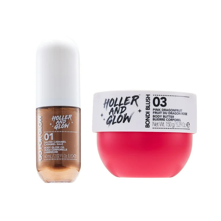 Holler And Glow Limited Edition Glow On Vacay Bronzing Body Oil And Body Butter Duo, 2 Piece Set | Walmart (US)