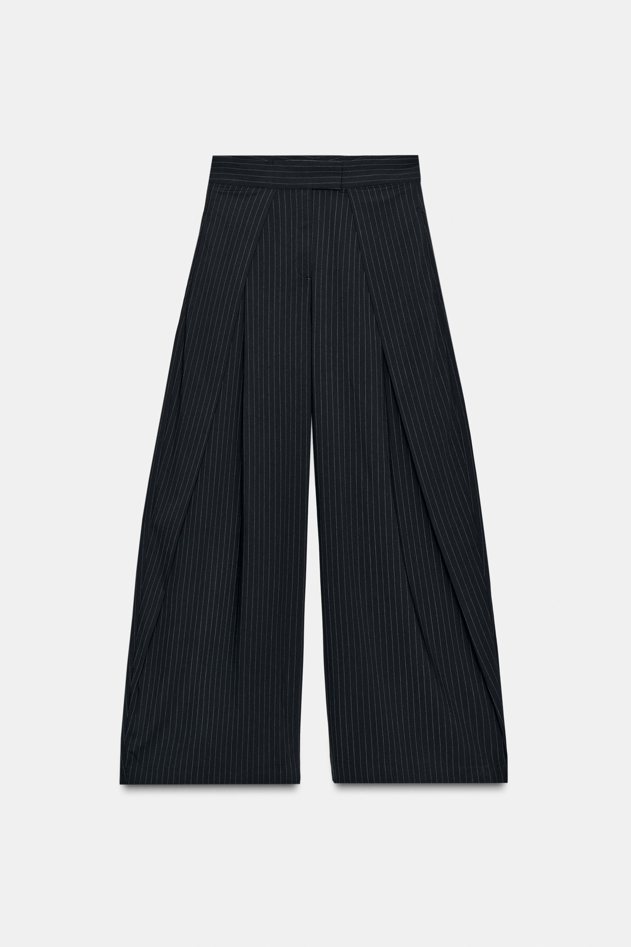 ZW COLLECTION PINSTRIPE WIDE LEG PANTS | Zara US