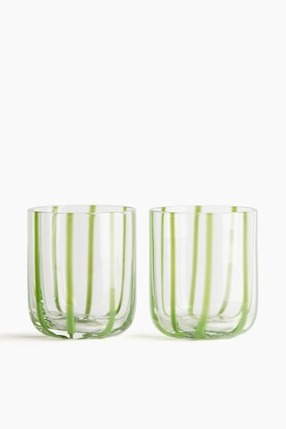 H & M - 2-pack patterned tumblers - Green | H&M (UK, MY, IN, SG, PH, TW, HK)
