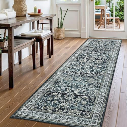 2x6 Green Washable Runner Rug for Hallways, Soft Classic Non-Slip Kitchen Rug Runners, Soft Vintage Floral Carpet Runner Rug for Hallways Entryway Bedroom Laundry | Amazon (CA)