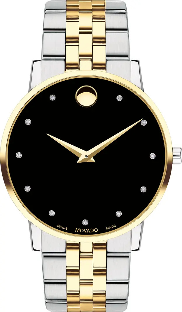 Movado Museum Diamond Bracelet Watch, 40mm | Nordstrom | Nordstrom