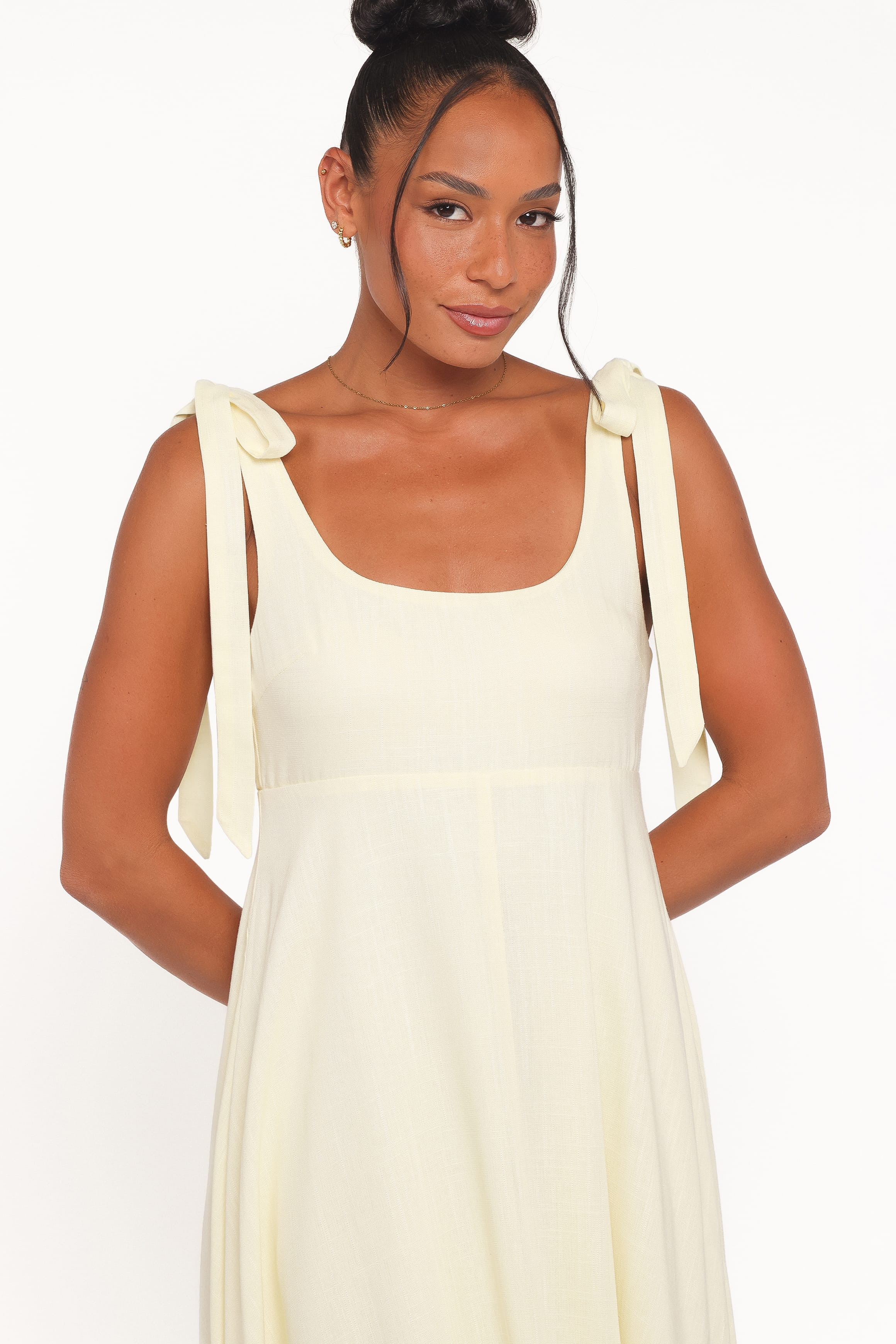 Valara Tie Shoulder Maxi Dress - Butter Yellow | Petal & Pup (US)