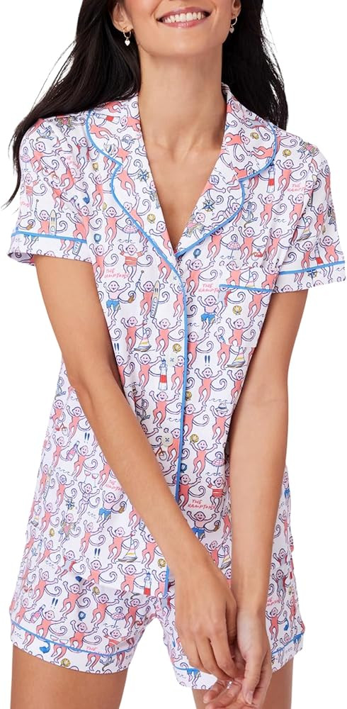 Women Y2k Pajamas Set Cute Preppy 2PCS Button Down Holiday Monkey Shorts Summer Outfit Beach Vaca... | Amazon (US)