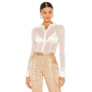 AYA MUSE Lila Mesh Shirt in Off White | Poshmark