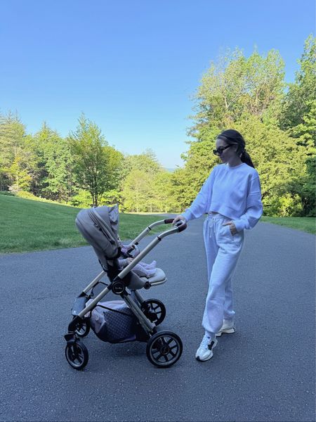 Morning walk outfit. Abercrombie sweats and neoknit pullover run true to size (wearing S in both). Also linking the Silver Cross Reef Stroller in this exclusive color! 

New Balance 327 outfit, mom outfit, postpartum  

#LTKBaby #LTKActive #LTKFamily