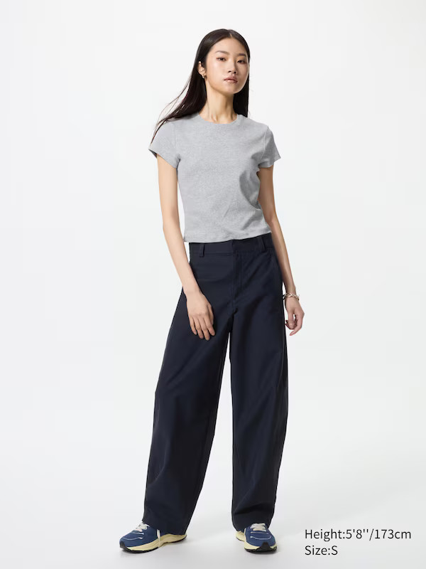 Jersey Barrel Leg Trousers (Longer) | Uniqlo BE