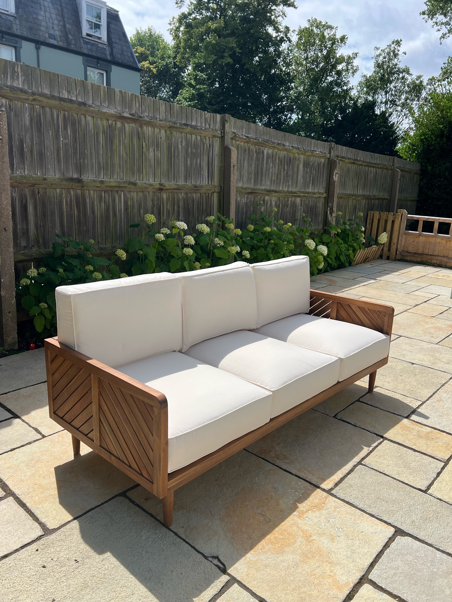 Wood and white garden furniture from John Lewis 

#LTKuk #LTKhome #LTKSummerSale