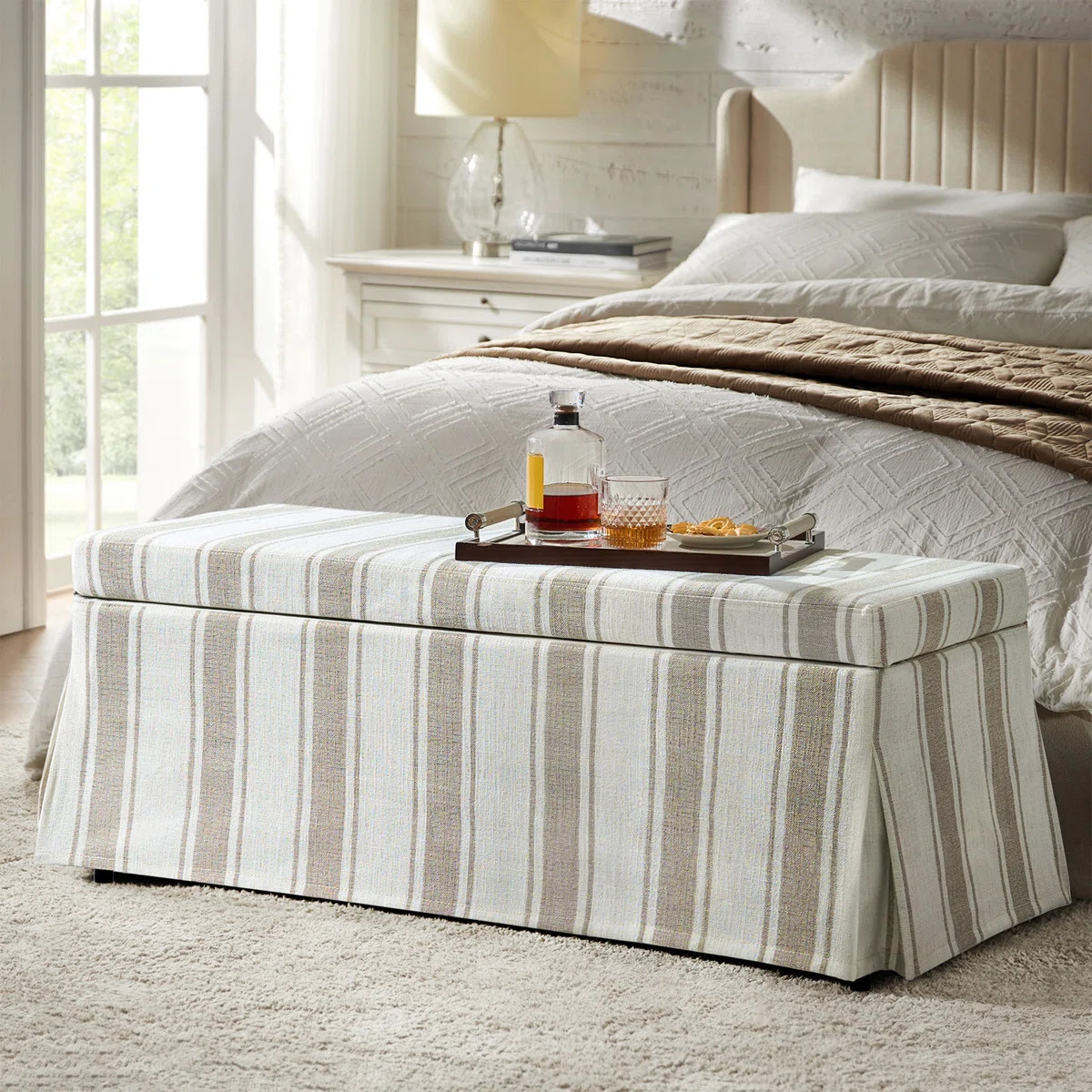 Lessman 46.5" Farmhouse Storage Bench with Removable and Machine-Washable Slipcover | Wayfair North America