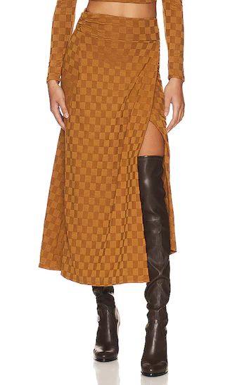 x REVOLVE Hailes Midi Skirt in Golden Brown | Revolve Clothing (Global)