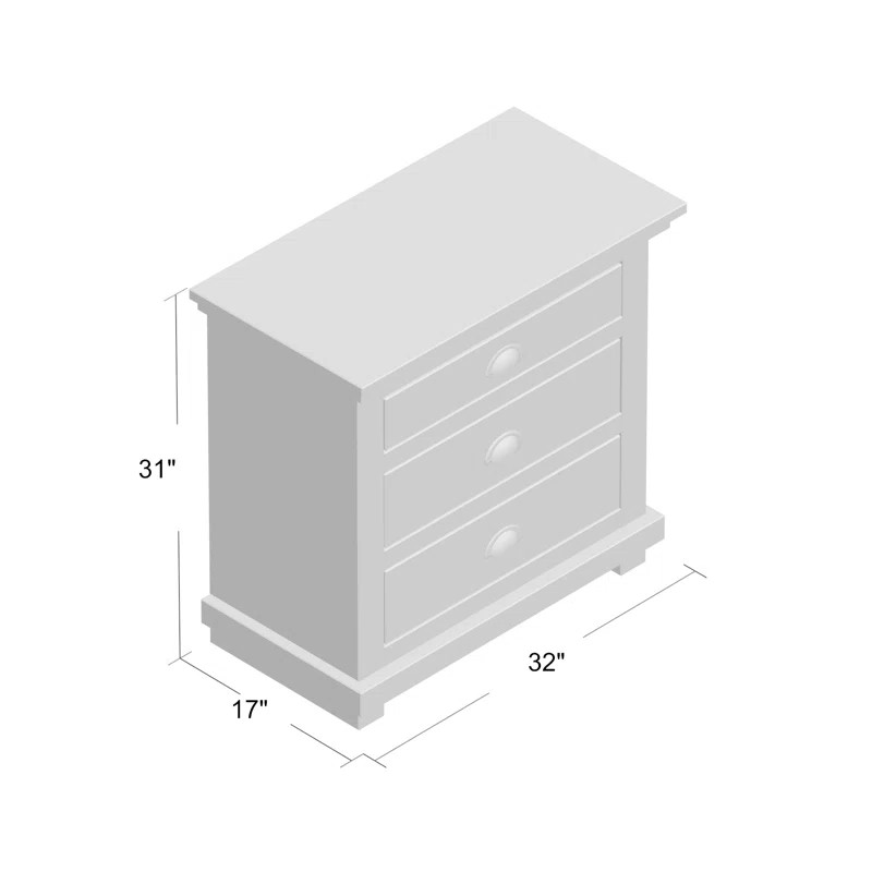 Lockridge 3 Drawer Solid Wood Bachelor's Chest | Wayfair North America