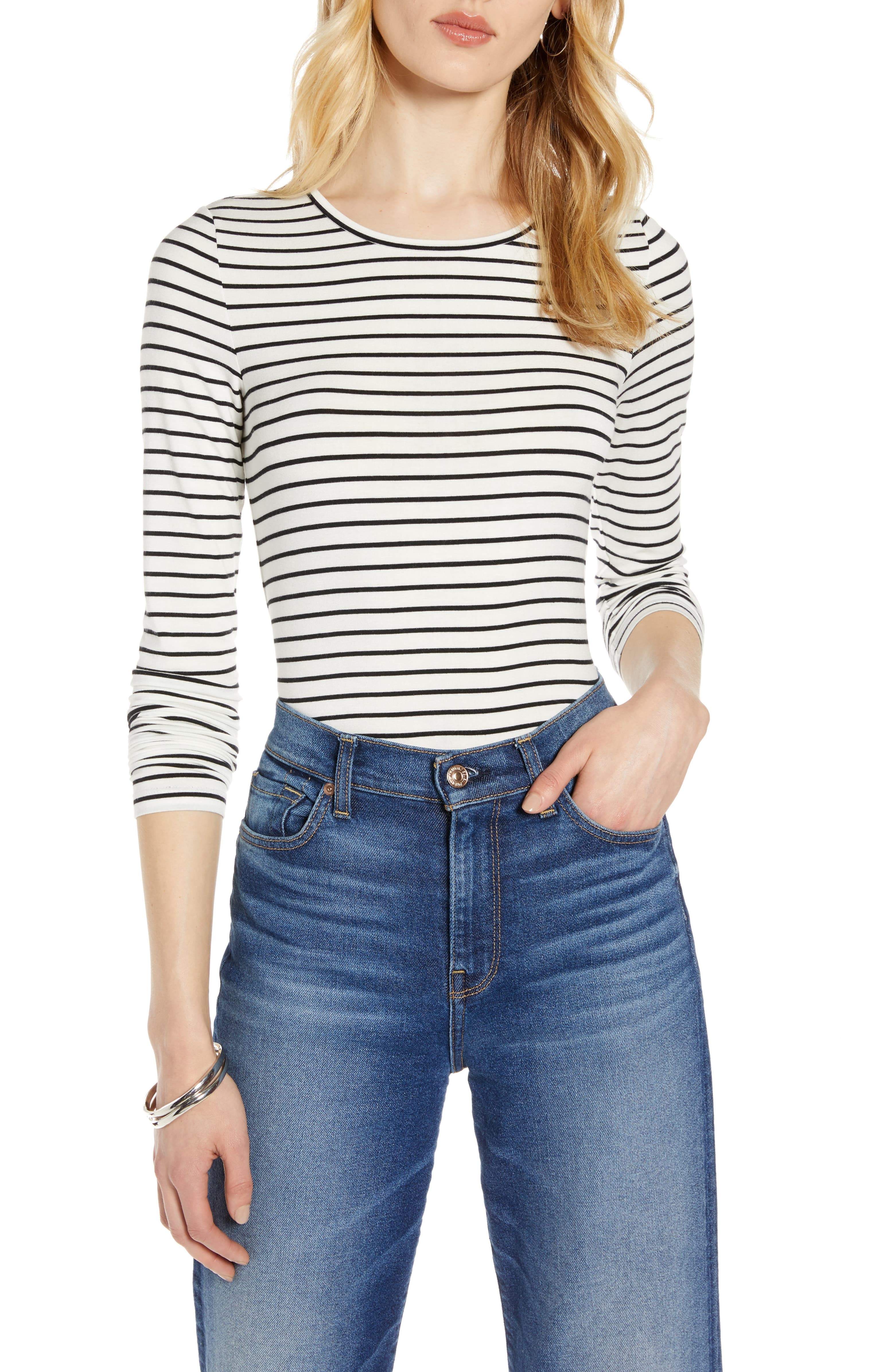 striped shirt outfit women's