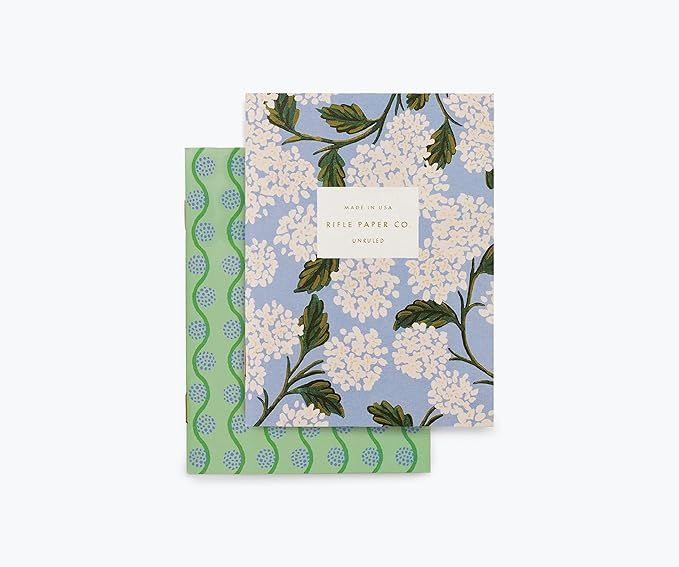 RIFLE PAPER CO. Hydrangea Pocket Notebook Boxed Set, Assorted Set of 2 Notebooks, 32 Blank Pages,... | Amazon (US)