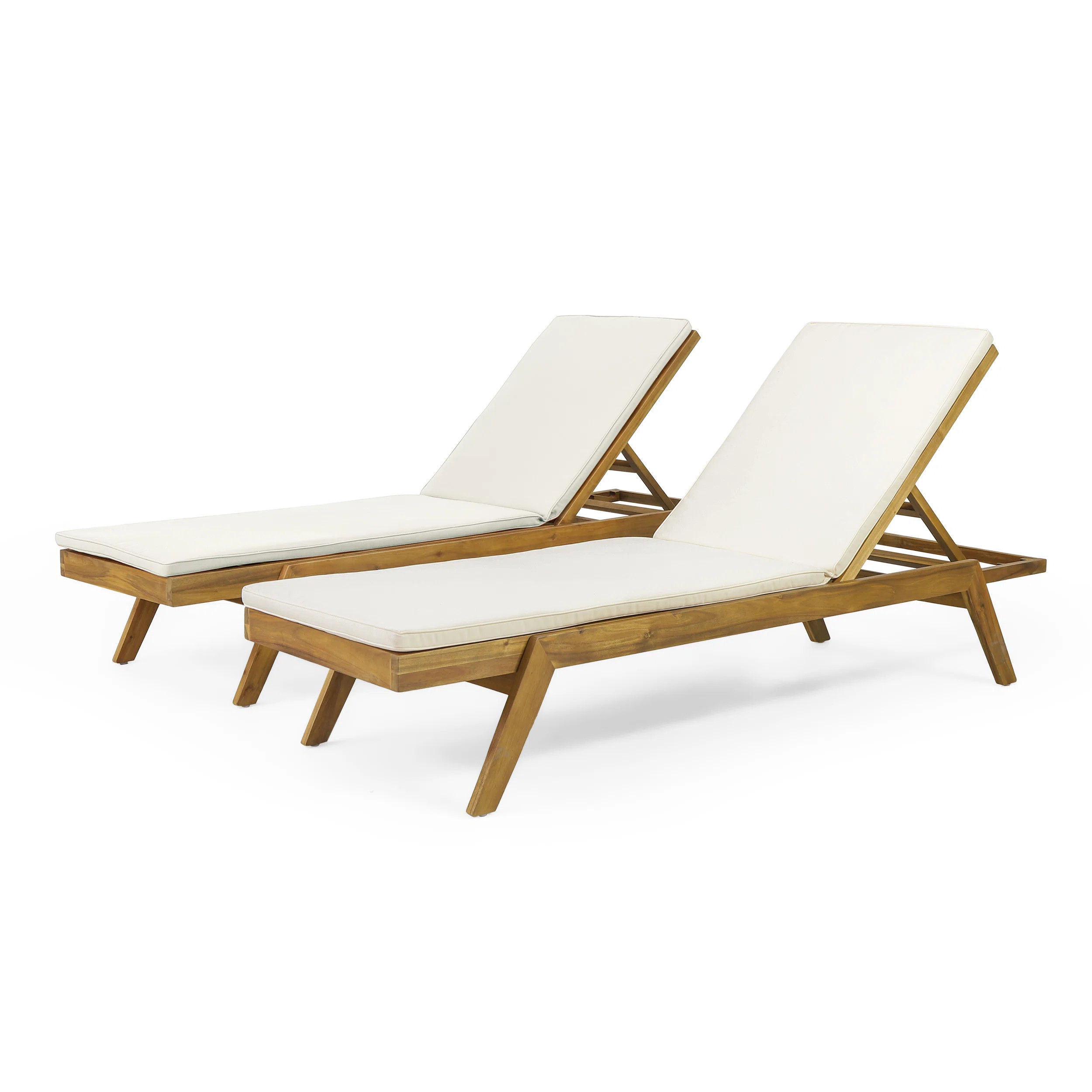 Brayhan Outdoor Acacia Chaise Lounge (Set of 2) | Wayfair North America