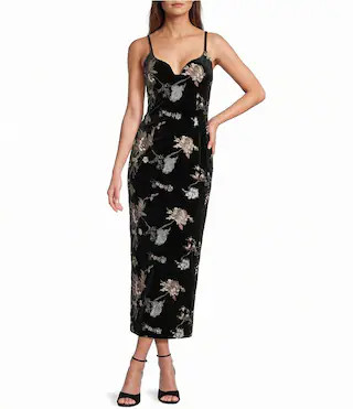 Antonio Melani Adelyn Floral Sequin Sweetheart Sheath Midi Coordinating Dress -  4 | Dillard's