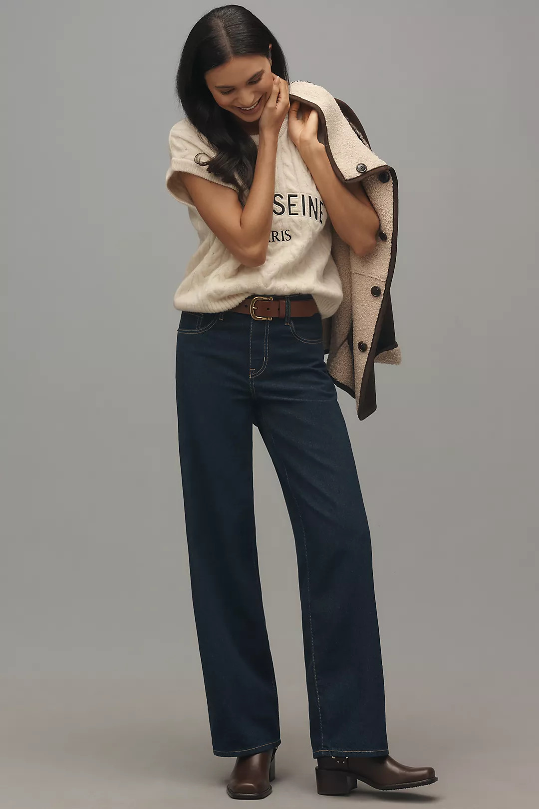 Outland Denim Avril Mid-Rise Slouchy Wide-Leg Jeans | Anthropologie (US)