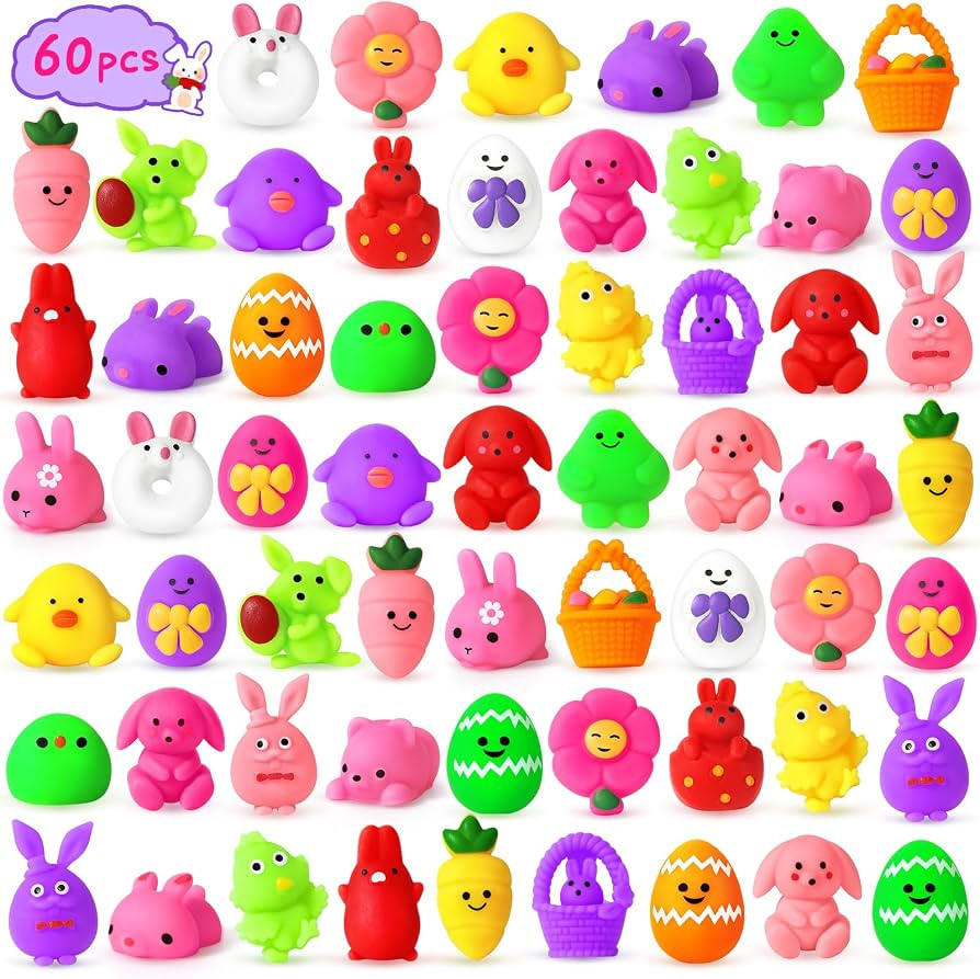 NPET Easter Squishies Toy 60pcs, Easter Egg Filler Squishies Animals Cute Classroom Gfits Stuffer... | Amazon (US)