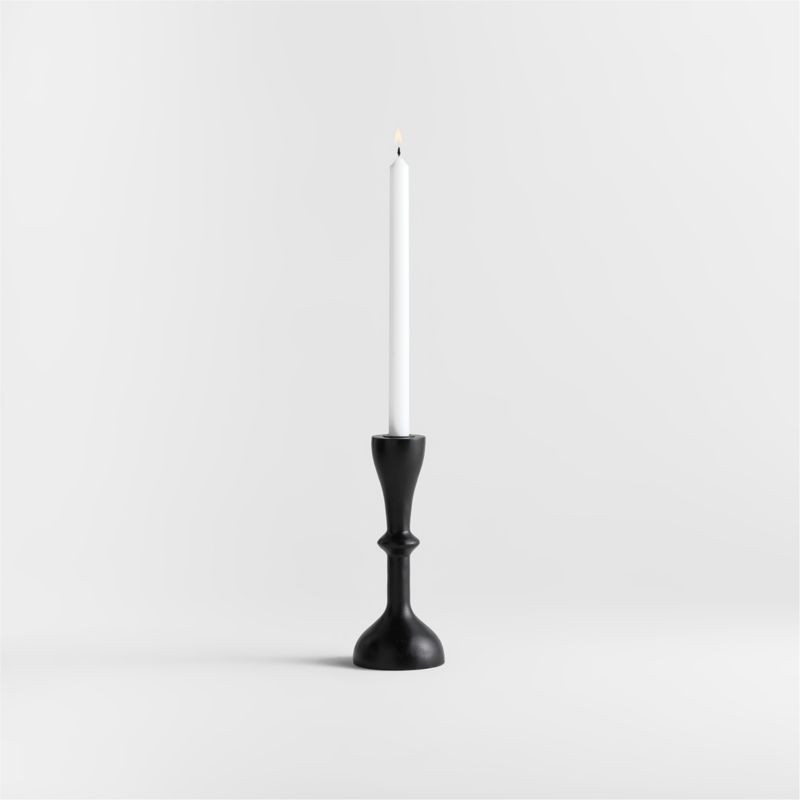 Vantaa Black Taper Holder 9.25" + Reviews | Crate & Barrel | Crate & Barrel