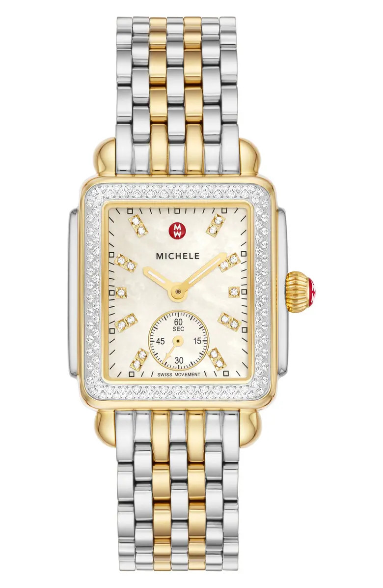 MICHELE Deco Mid Diamond Bracelet Watch, 29mm | Nordstrom | Nordstrom