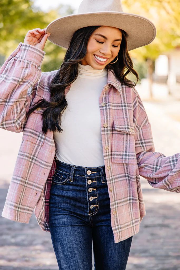 It's Your Time Pink  Plaid Shacket | The Mint Julep Boutique