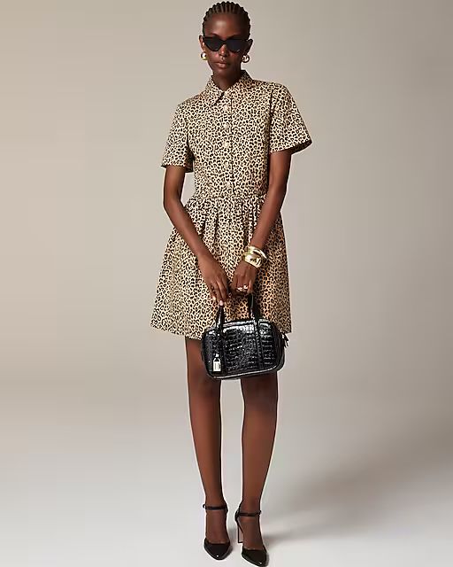 A-line shirtdress in leopard chino | J. Crew US