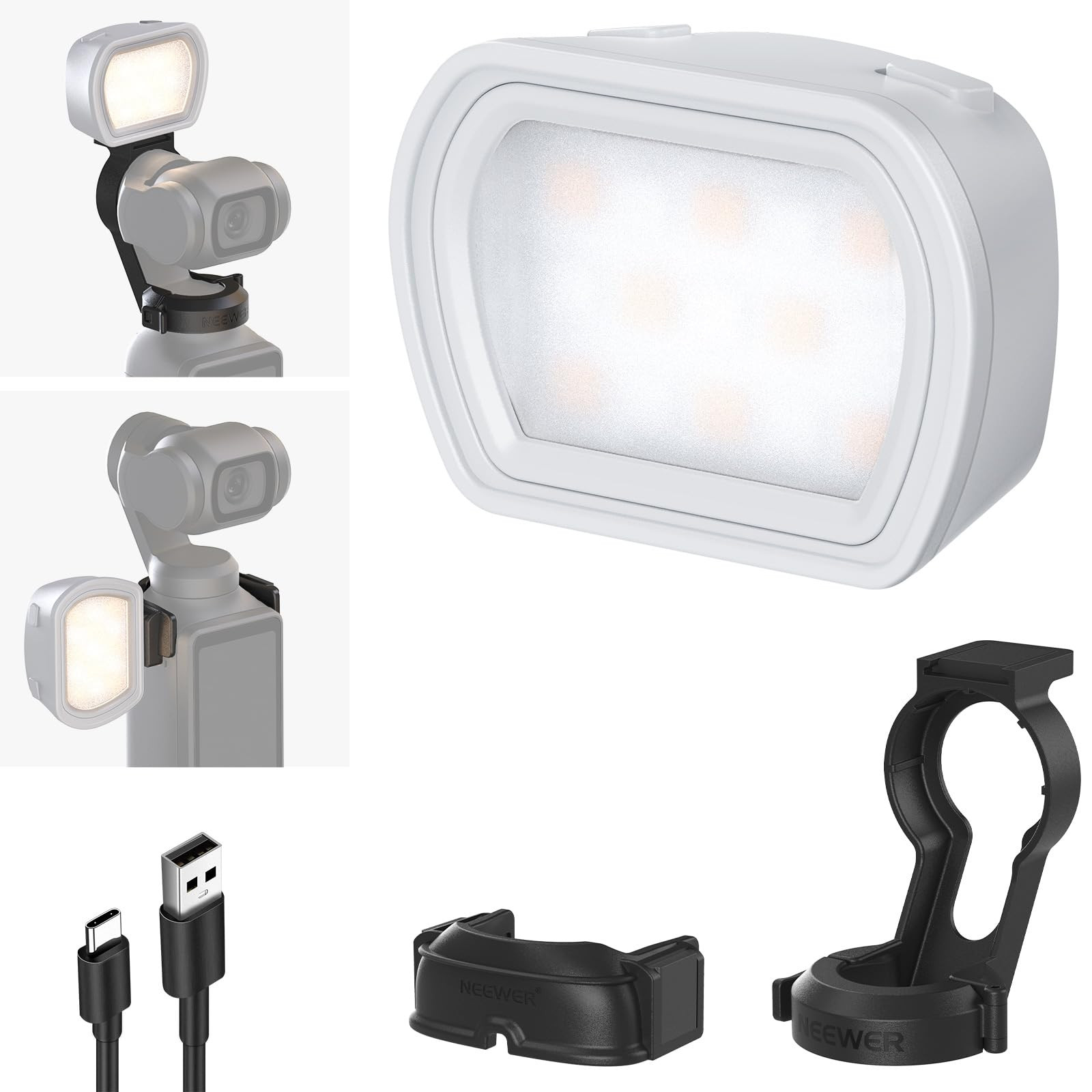 NEEWER Basics Magnetic Auxiliary Light Compatible with DJI OSMO Pocket 3 Gimbal Cam Creator Combo... | Amazon (US)
