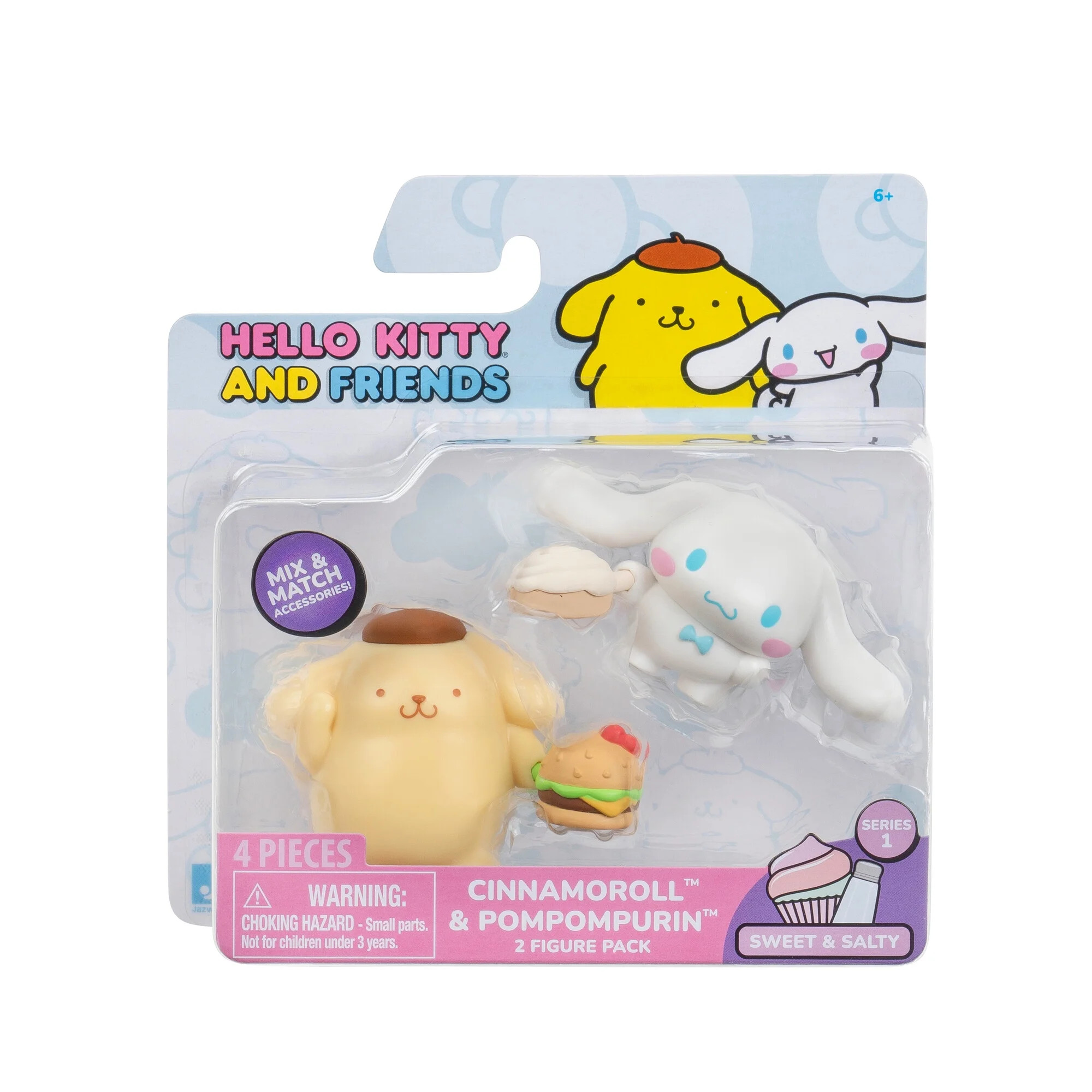 Hello Kitty® and Friends 2 Inch Figure Sweet & Salty 2 Figure Pack, Cinnamoroll & Pompompurin | Walmart (US)