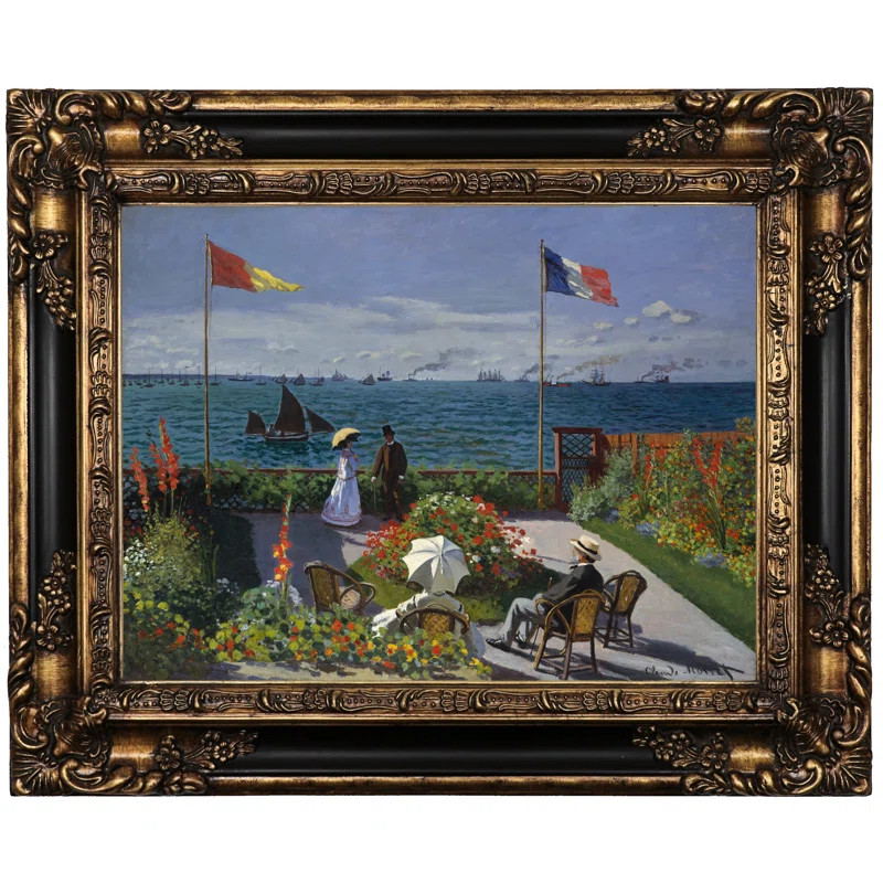 Garden At Sainte Adresse On Canvas by Claude Monet Print | Wayfair North America