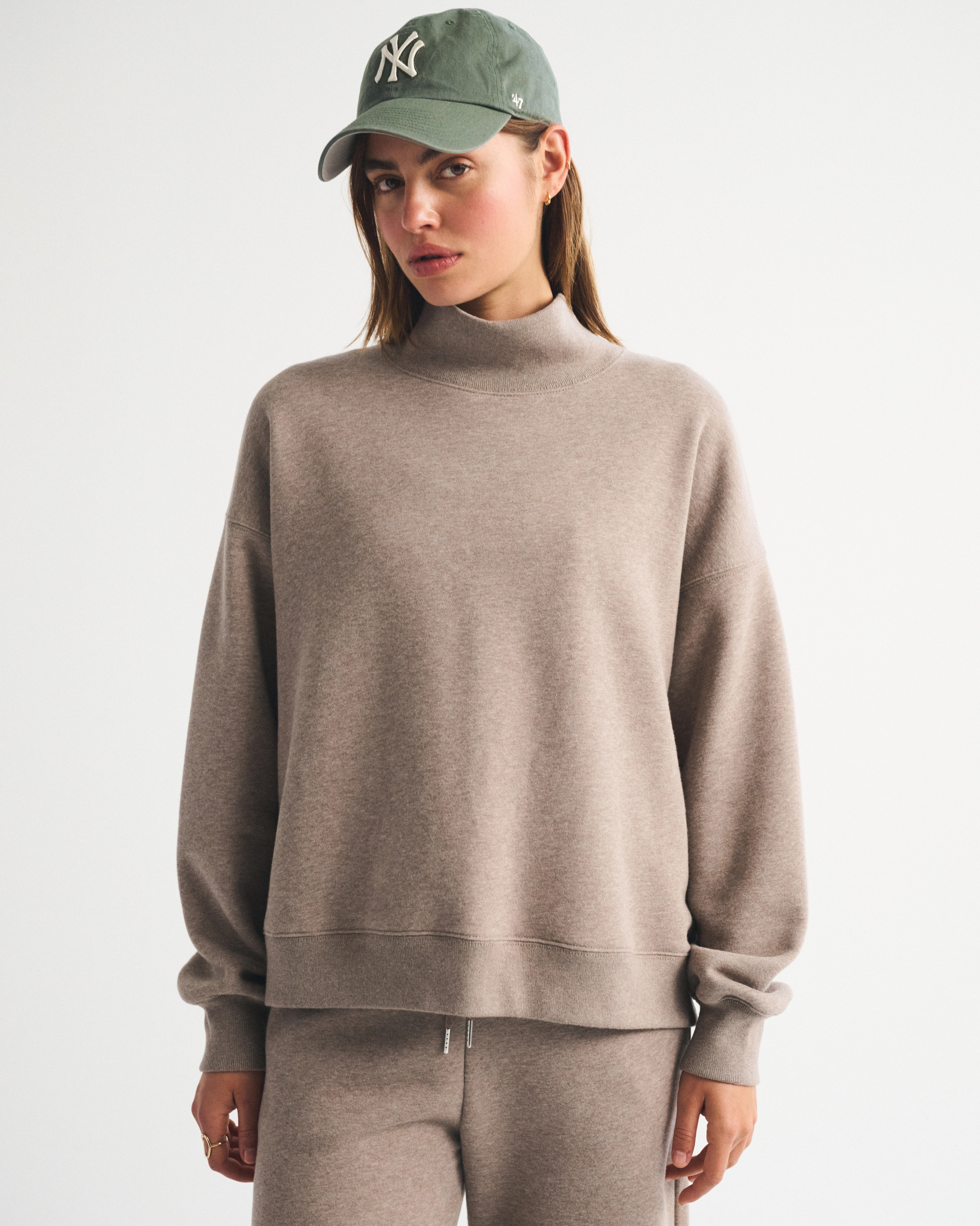 Sunday Oversized Funnel Neck Sweatshirt | Abercrombie & Fitch (US)