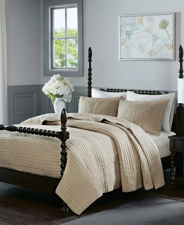 Madison Park Signature Serene Quilted Cotton 3-Pc. Coverlet Set, Full/Queen & Reviews - Home - Ma... | Macys (US)