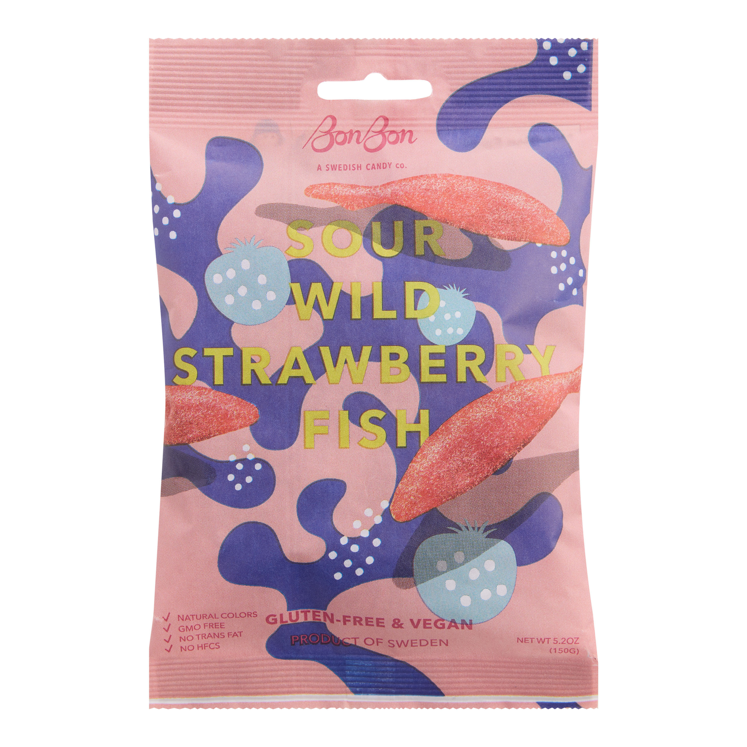 BonBon Sour Wild Strawberry Fish Swedish Gummy Candy | World Market