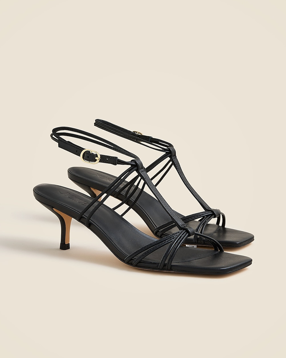 Strappy kitten heel sandals in leather | J. Crew US