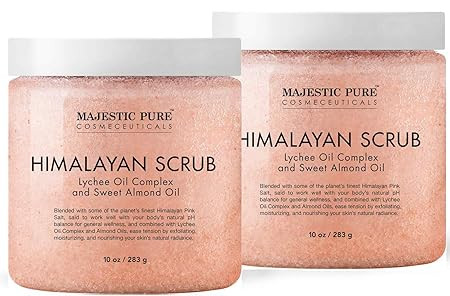 Majestic Pure Himalayan Salt Body Scrub with Lychee Oil, Exfoliating Salt Scrub to Exfoliate & Mo... | Amazon (US)