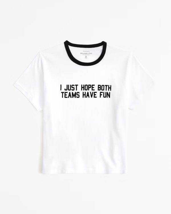 Women's I Hope Both Teams Have Fun Graphic Skimming Tee | Women's Tops | Abercrombie.com | Abercrombie & Fitch (US)